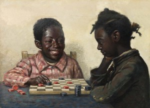 kids playing checkers